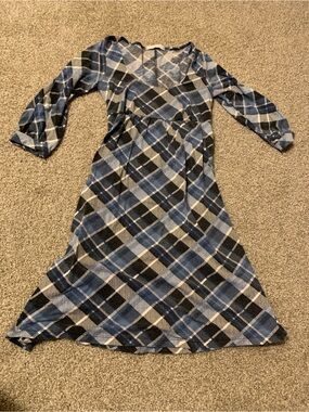 2000s Blue Plaid Dress